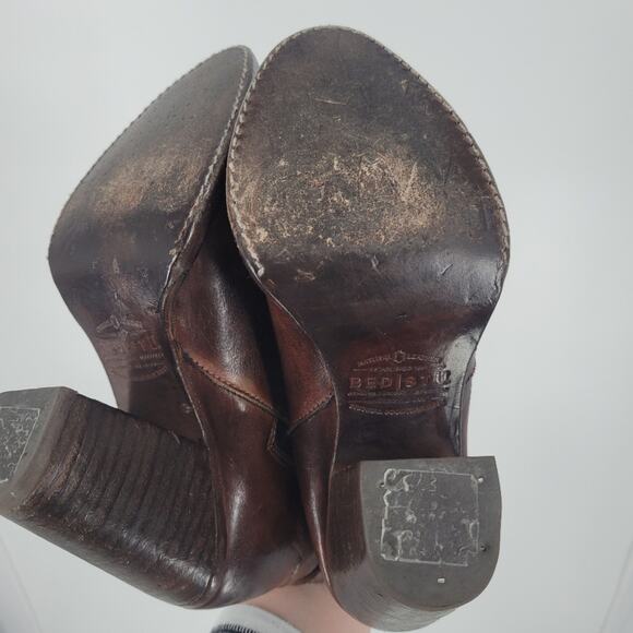 Bed Stu Brown Distressed Heeled Isla Booties 7 - Picture 14 of 14